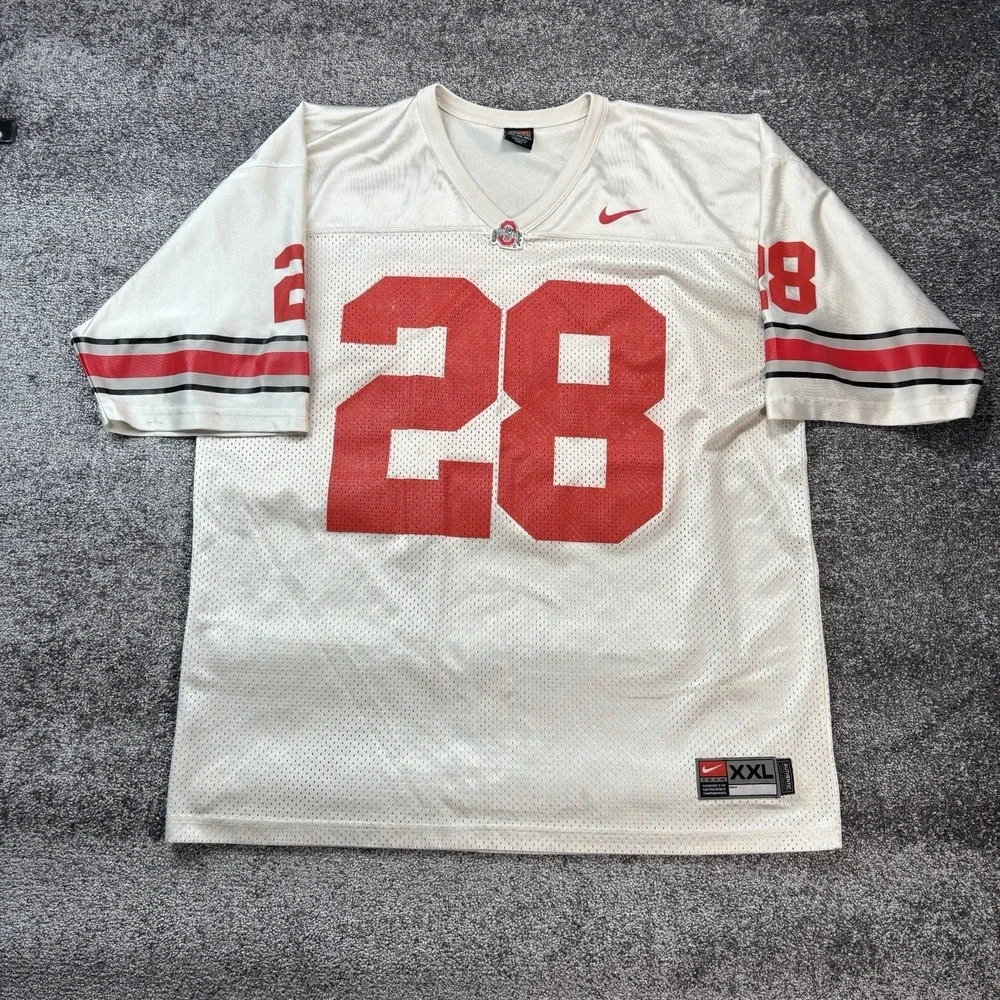 Nike Authentic Ohio State Buckeyes Football Jersey Mens XXL Sewn Beanie Wells 28